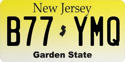 NJ license plate B77YMQ