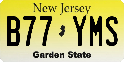 NJ license plate B77YMS
