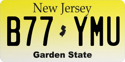 NJ license plate B77YMU