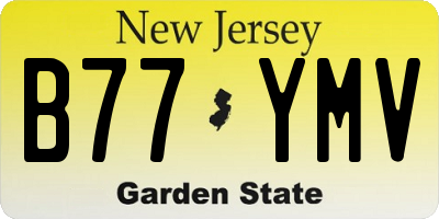 NJ license plate B77YMV