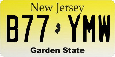 NJ license plate B77YMW
