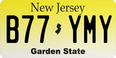 NJ license plate B77YMY