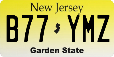 NJ license plate B77YMZ