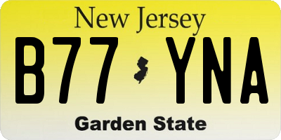 NJ license plate B77YNA