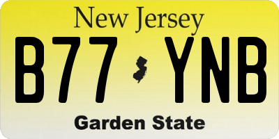 NJ license plate B77YNB