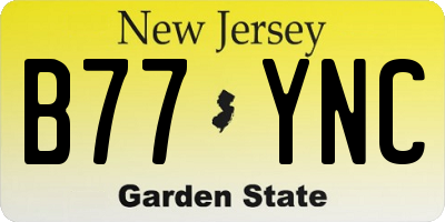 NJ license plate B77YNC