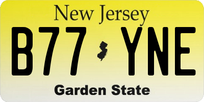 NJ license plate B77YNE