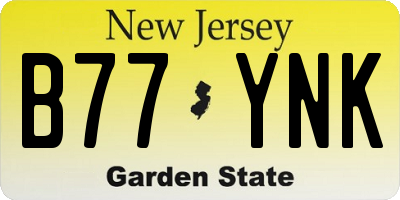 NJ license plate B77YNK