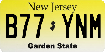 NJ license plate B77YNM