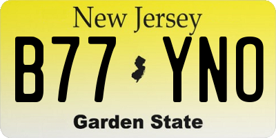 NJ license plate B77YNO
