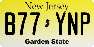 NJ license plate B77YNP