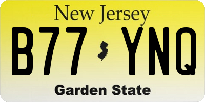 NJ license plate B77YNQ