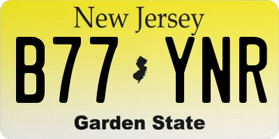 NJ license plate B77YNR