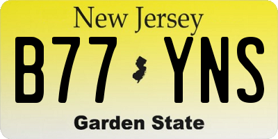 NJ license plate B77YNS