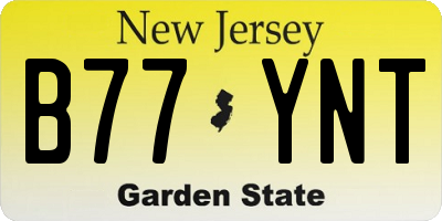 NJ license plate B77YNT