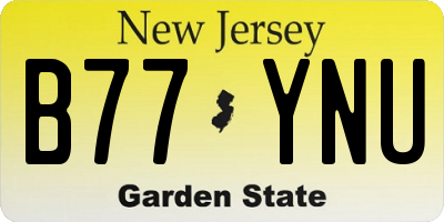 NJ license plate B77YNU