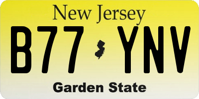 NJ license plate B77YNV