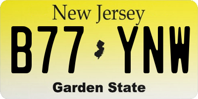 NJ license plate B77YNW