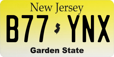 NJ license plate B77YNX