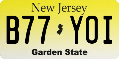NJ license plate B77YOI
