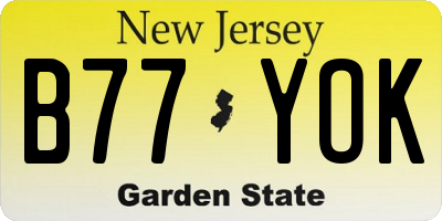 NJ license plate B77YOK
