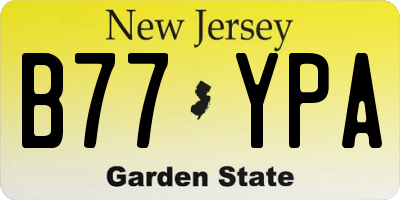 NJ license plate B77YPA