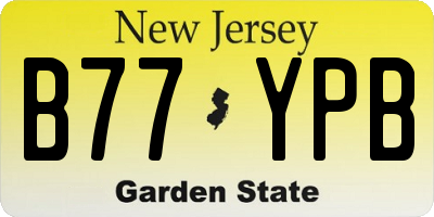 NJ license plate B77YPB