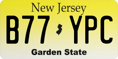 NJ license plate B77YPC