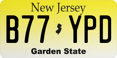 NJ license plate B77YPD