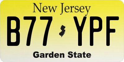 NJ license plate B77YPF