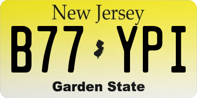 NJ license plate B77YPI
