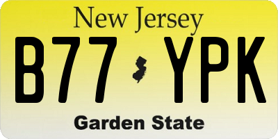 NJ license plate B77YPK