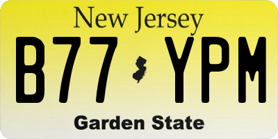 NJ license plate B77YPM