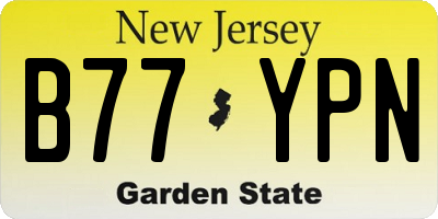 NJ license plate B77YPN
