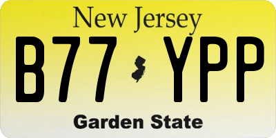 NJ license plate B77YPP