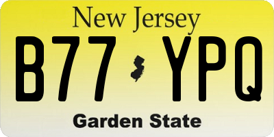 NJ license plate B77YPQ