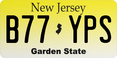 NJ license plate B77YPS