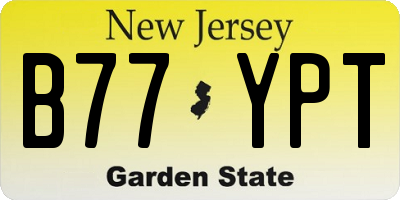 NJ license plate B77YPT