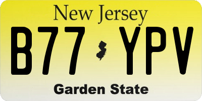 NJ license plate B77YPV