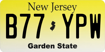 NJ license plate B77YPW