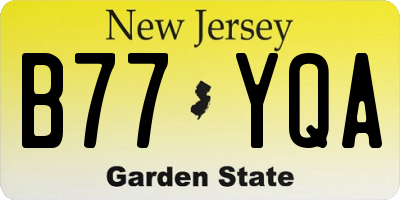 NJ license plate B77YQA