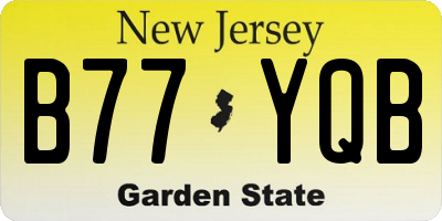 NJ license plate B77YQB