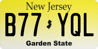 NJ license plate B77YQL