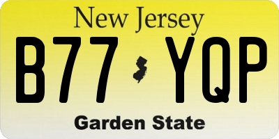NJ license plate B77YQP