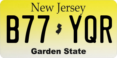 NJ license plate B77YQR