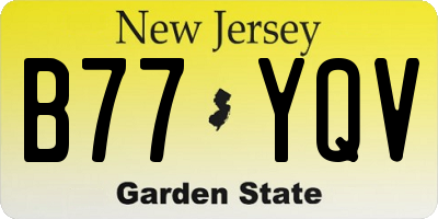 NJ license plate B77YQV