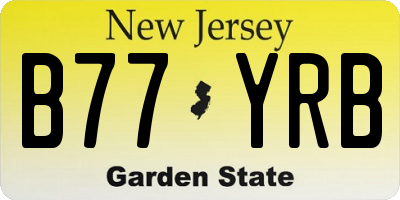 NJ license plate B77YRB