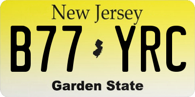 NJ license plate B77YRC