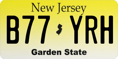 NJ license plate B77YRH