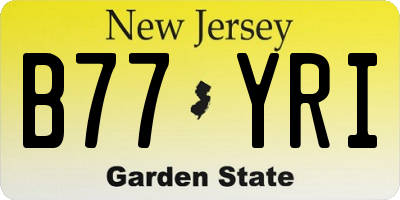NJ license plate B77YRI